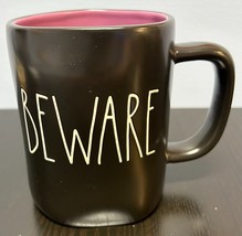 Rae Dunn Magenta Artisan Collection Beware Black Coffee Mug Halloween Fall 4.8&quot; - £6.21 GBP