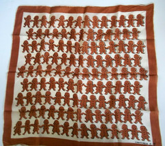 Gingerbread Boys and Girls Holding Hands Sweet Little Scarf  17 inches - £7.90 GBP