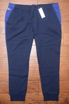 Lacoste Sport Men&#39;s Navy Fleece Cotton Side Stripe Sweatpants Joggers 4X... - £47.49 GBP