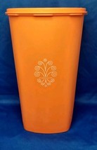 Vintage Tupperware Bright Orange Canister w/Servalier Lid #1222-4 - $23.36