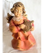 Original Dolfi Angel Figurine 3 1/4&quot; Hand Carved Playing the Harp Made i... - $646.43 MXN