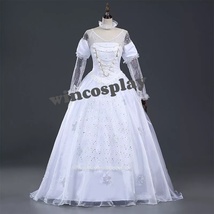Alice in Wonderland White Queen Cosplay Costume Evening Ball Long White ... - $115.00
