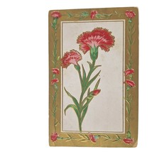 Postcard Red Flowers Floral Embossed Divided Back Posted - $90.22 MXN