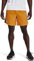 Under Armour Launch Woven Shorts Mens S Gold Yellow Fitted Heat Gear NEW - £23.34 GBP