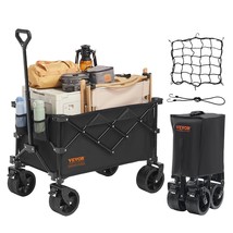 VEVOR Collapsible Folding Wagon, 113 L Beach Wagon Cart with All-Terrain Wheels, - £116.29 GBP