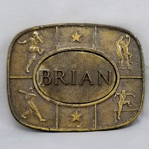 Vintage Belt Buckle 1977 Brian Name Sports Star Football Basketball Baseball - £23.44 GBP