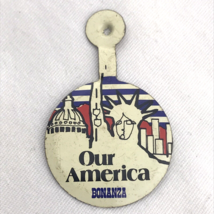 Bonanza Statue Of Liberty Fold Over Button Vintage USA Patriotic Restaurant - £6.91 GBP