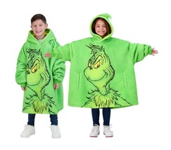 Grinch Boys Girls Wayy Big Hoodie Green Multicolor Character Kids Pullover - €38,76 EUR