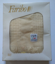 Vintage USA Faribo Wool Fringe Robe Blanket Natural County Fair Throw 50x60” - £22.06 GBP