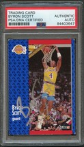1991-92 Fleer Basketball #102 Byron Scott Signed Card AUTO PSA Slabbed Lakers - $59.99