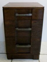 Mid-Century Modern Walnut Three-Drawer Nightstand in Style of Robsjohn-G... - $593.01
