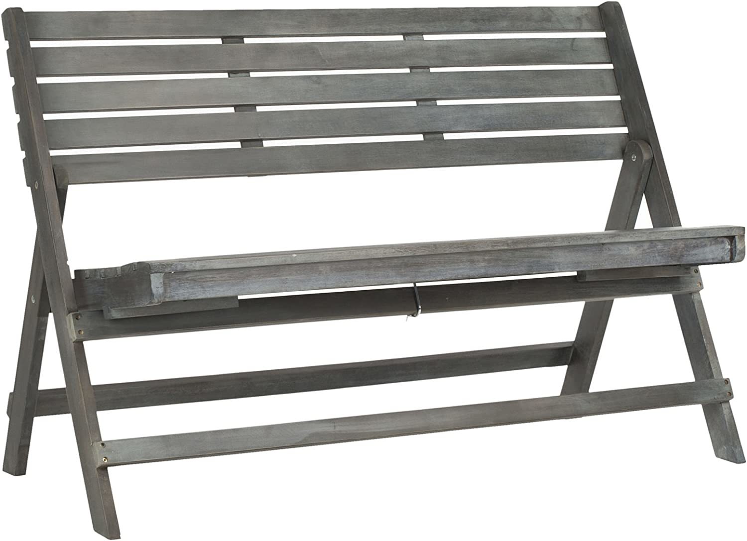 Safavieh Outdoor Collection Luca Ash Grey Folding Bench - $171.99