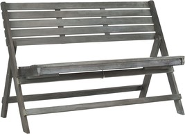 Safavieh Outdoor Collection Luca Ash Grey Folding Bench - £137.45 GBP