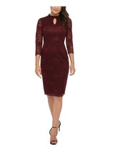 KENSIE DRESSES Womens Lined 3/4 Sleeve Party Body Con Dress Burgundy Size 6 $108 - £11.59 GBP