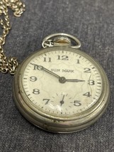 Vtg Sun Mark Men&#39;s Pocket Watch Model 90001 Not Working, For Repair Or Parts - £7.89 GBP