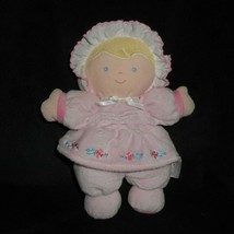 Prestige Baby Girl Doll Pink Dress Soft Blonde Rattle Stuffed Animal Plush Toy - $23.75