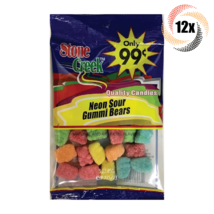 12x Bags Stone Creek Neon Sour Gummi Bears Flavor Quality Chewy Candies | 3oz - £18.00 GBP