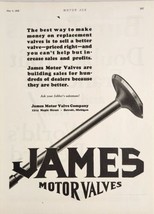 1926 Print Ad James Motor Valve Company Made in Detroit,Michigan - £17.96 GBP