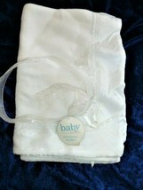 Vintage Baby a Division of Carters White Fleece Eyelet Lace Christening Blanket - £48.22 GBP