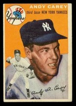 Vintage 1954 Baseball Trading Card TOPPS #105 ANDY CAREY New York Yankees 3rd - £10.11 GBP