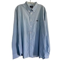 Faconnable Club Long Sleeve Button Down Shirt Blue Pinstripe Striped Men... - $29.39