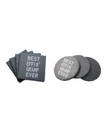 Funny Grandpa Gifts Best Effin Gramp Ever Engraved Slate Coasters Set of 4 - £23.69 GBP