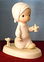 E-0502 Jesus Is The Light That Shines Figurine Boy with Candle Precious Moments - £23.99 GBP