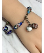 Vintage sterling silver murano glass beads Bracelet 8.5” Long - $113.40
