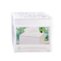 Wedding Satin Card Box With Crystal Flip Top Opening, White - £67.44 GBP