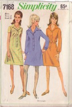 SIMPLICITY PATTERN 7168 SIZE 12 MISSES&#39; SHIRT DRESS IN TWO LENGTHS - $3.00