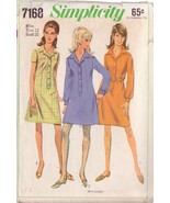 SIMPLICITY PATTERN 7168 SIZE 12 MISSES&#39; SHIRT DRESS IN TWO LENGTHS - $3.00