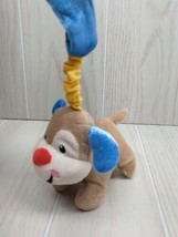 Fisher Price plush baby puppy dog rattle on stretchy fabric w/ loop for ... - £8.20 GBP