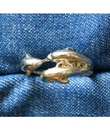Elegant Silver-tone 3 Dolphins Ring 1970s vintage Size 9 - £10.18 GBP
