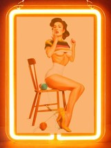 Pin Up Girl Woven goods Hub Bar Display Advertising Neon Sign - £62.57 GBP