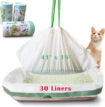 Mavere Jumbo Cat Litter Box Liners - 30 Count Extra Large Drawstring Bags, 4 Mil - £23.98 GBP