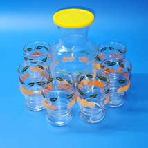 Vintage Federal Glass Handi-Serv Decanter &amp; Juice Glasses - MINT 7 Piece... - $38.97