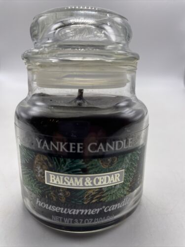Primary image for Yankee Candle Balsam & Cedar Small Jar 3.7 oz Holiday Christmas Scent NEW Unused