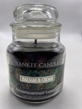 Yankee Candle Balsam &amp; Cedar Small Jar 3.7 oz Holiday Christmas Scent NE... - $22.53