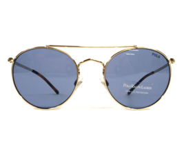 Polo Ralph Lauren Sunglasses PH3114 9116/72 Gold Aviator Frames with Blue Lenses - £57.26 GBP