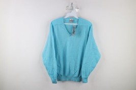 Deadstock Vintage 90s Puma Mens Size 36 Spell Out Knit V-Neck Sweater Sky Blue - £55.22 GBP