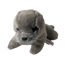 Aurora Harbor Seal Stuffed Animal Plush 8&quot; Wildlife Realistic White Grey... - $11.62