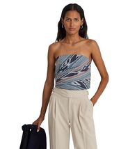 NWT Lauren Ralph Lauren Geo-Stripe Cotton Strapless Blouse size 12 - $25.00