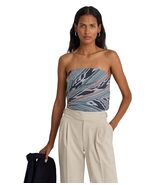NWT Lauren Ralph Lauren Geo-Stripe Cotton Strapless Blouse size 12 - $25.00