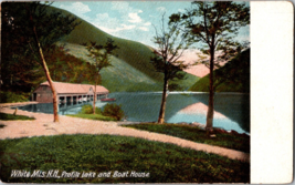 Vtg Postcard White Mts. N.H. Profile Lake and Boat House unposted - £4.59 GBP