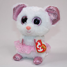 Ty Beanie Boos Nina White Ballerina Mouse 6 Inch Plush Stuff Animal With Tags - £6.15 GBP