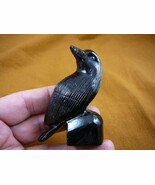 (Y-BIR-RA-301) BLACK RAVEN CROW Onyx carving PERU figurine bird Noir ravens - $519.64 MXN