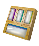 Bamboo Ziplock Bag Storage Organizer - 4 Separate Food Storage Bag Organ... - $39.59