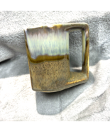 Rodolfo Padilla Brown Drip Glazed Stoneware Square Coffee Mug *chip* - $10.18