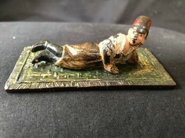 Antique Cold Painted Orientalist  AUSTRIA  Bronze Arab Man on Carpet - £278.76 GBP