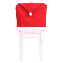 4pcs Christmas Chair Covers Red Hat Dining Chair Back Cover Holiday Decor - £16.74 GBP